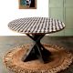 Checkered Patterned Table Top for Dining Table